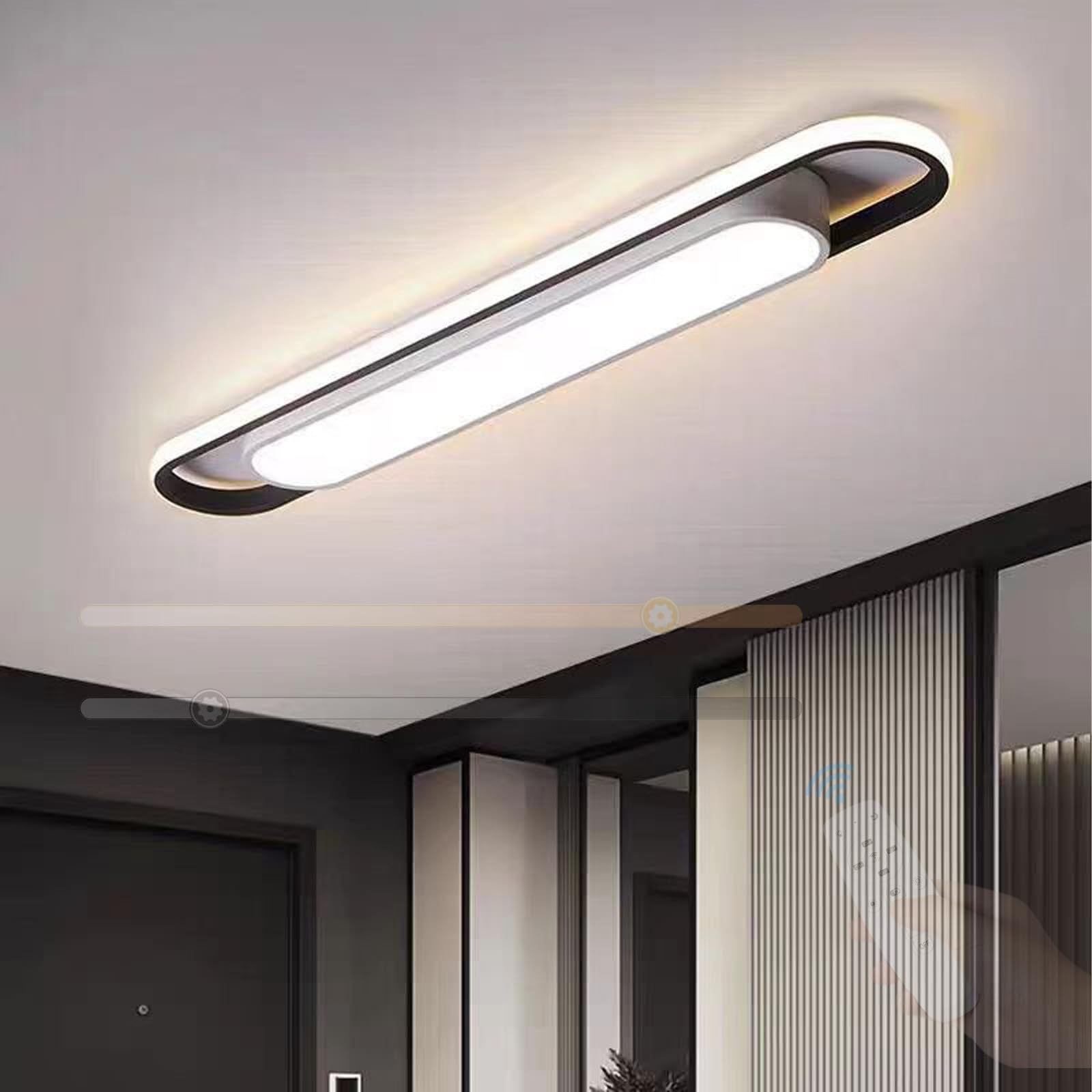 Plafonnier LED moderne à intensité variable avec télécommande pour salon et salle à manger