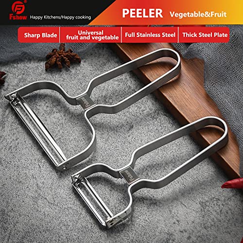Fshow Stainless Steel Peeler For Fruit, Carrot, Vegetable, Potato, 2 Sizes Peeler Set #TOP2