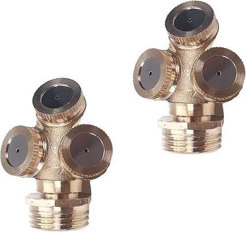 Bettomshin Boquilla de pulverización de nebulización, latón 12BSPF 3 agujeros para rociadores de jardín, conector de riego, montaje de 2 piezas disponible en Yaxa Venezuela