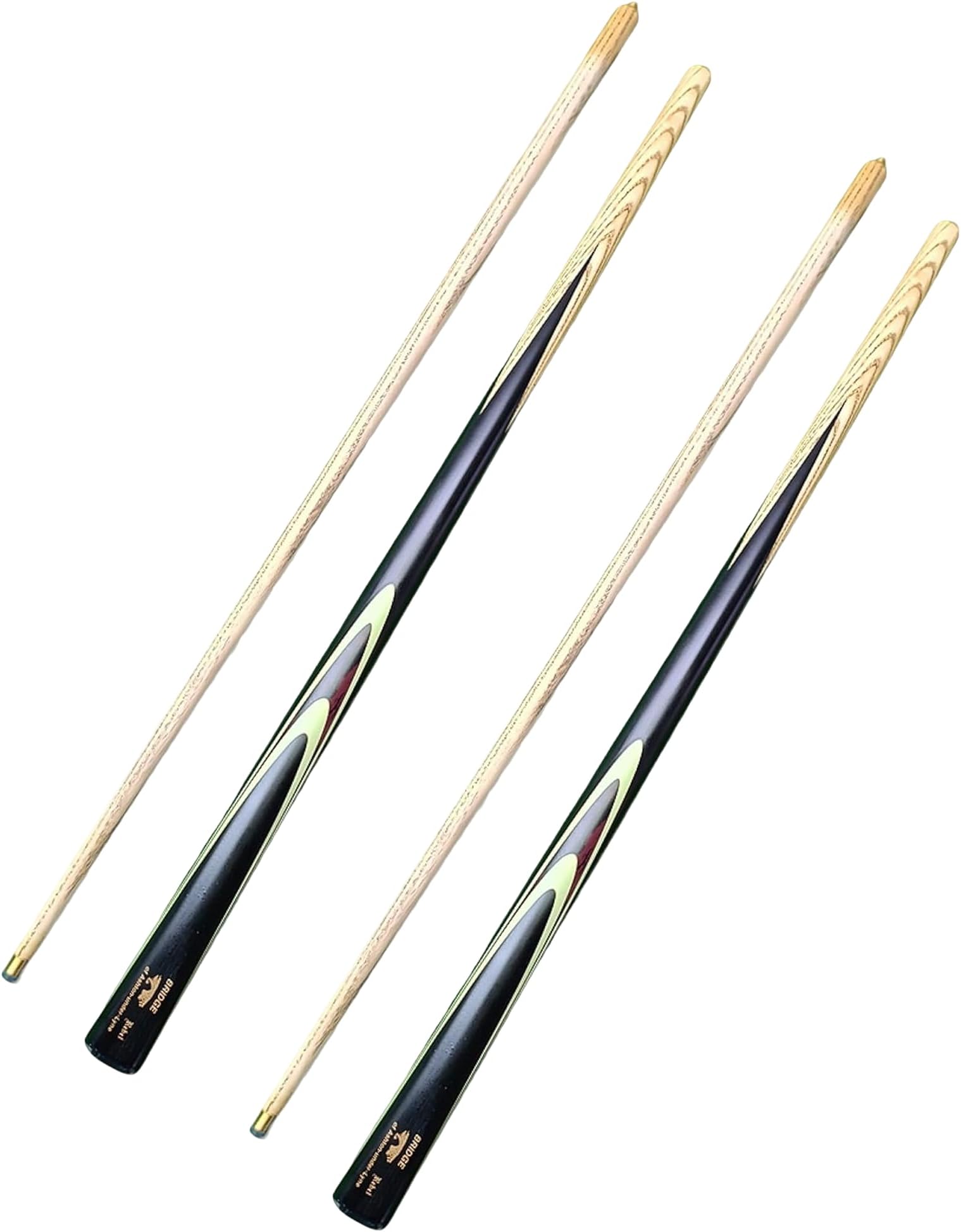 JBB Billiard cue Stick | Half-Brass Joint | Snooker Cue Stick and Pool Cue Stick (9mm Tip Size) - 2pcs (Dashing Black)