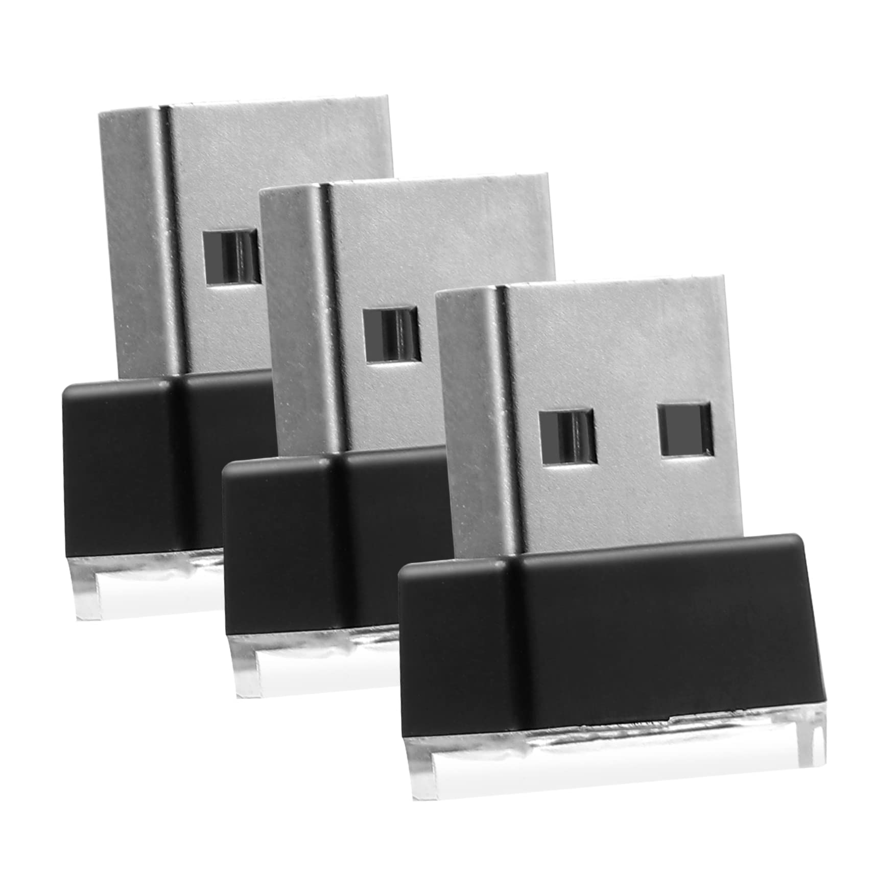 Ciieeo 3pcs Mini USB LED Atmosphere Lamp for Car Easy to Use Water Resistant Lighting Car Decoration Accessories for Night Illumination