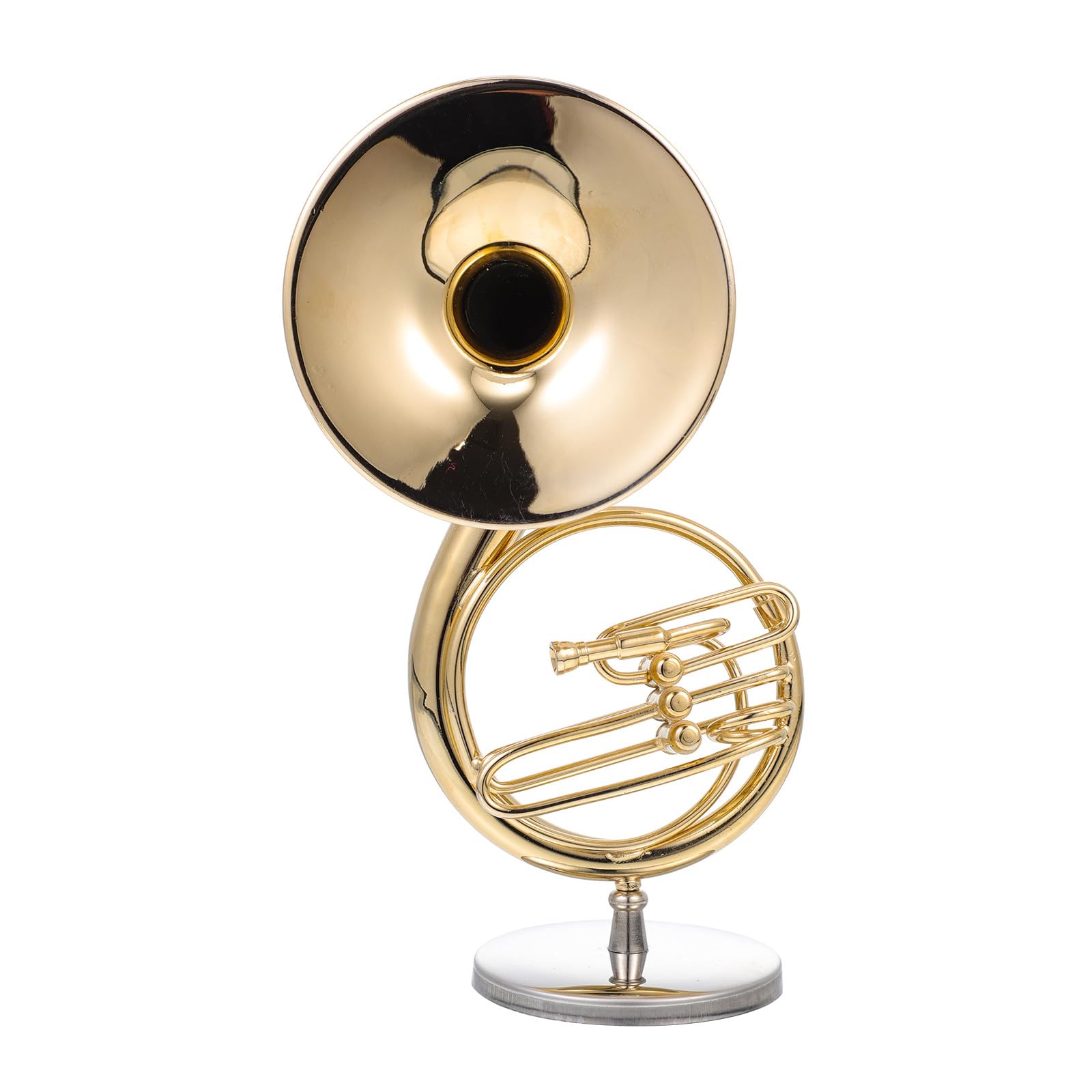 Mini sousáfono dorado de cobre con caja de almacenamiento para decoración musical de interiores