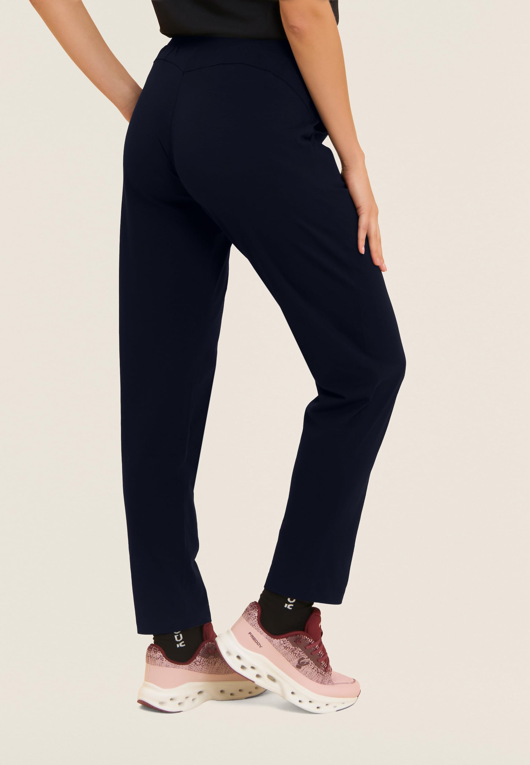 FREDDY - Pantaloni Sportivi Regular con Vita in Costina E Logo, 92% Cotone 8% Elastan