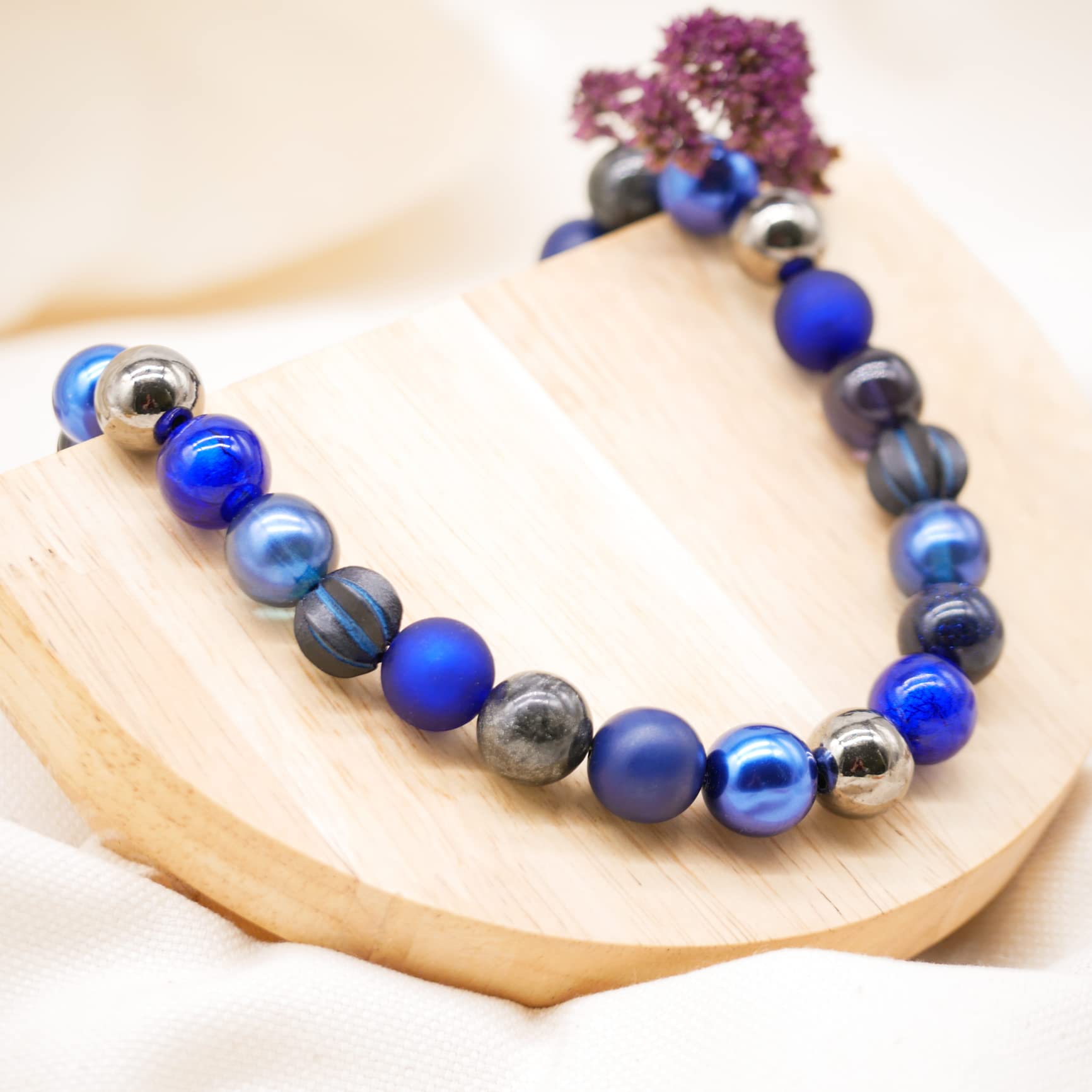 Perlenkette Halskette Damen Handmade 45 cm Statement Kette | Ketten aus Perlen Choker Halsband aesthetic Necklace Schmuck Beads Perlenkette für Frauen