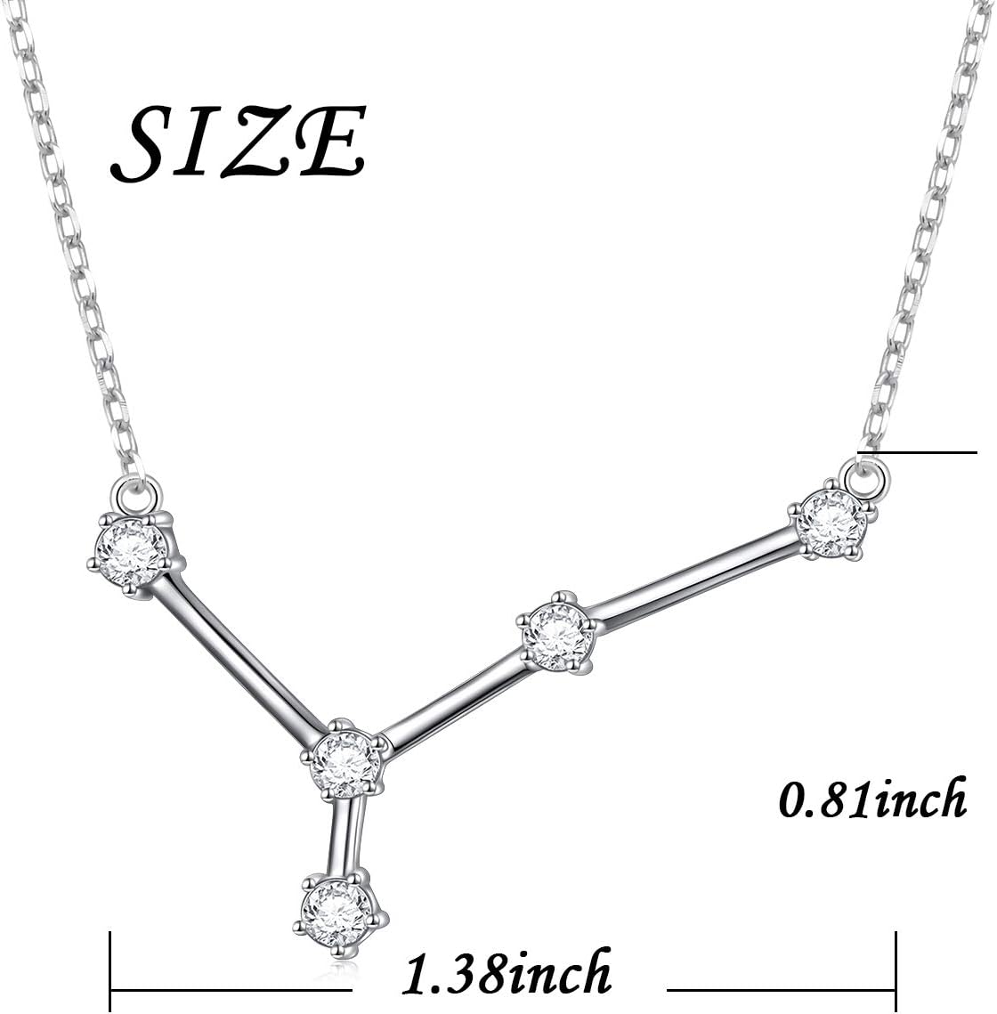 925 Sterling Silver CZ Astrology 12 Constellation Horoscope Sign Astrology Zodiac Star Necklace Birthday Jewelry for Women,18-20 inch - Image 6