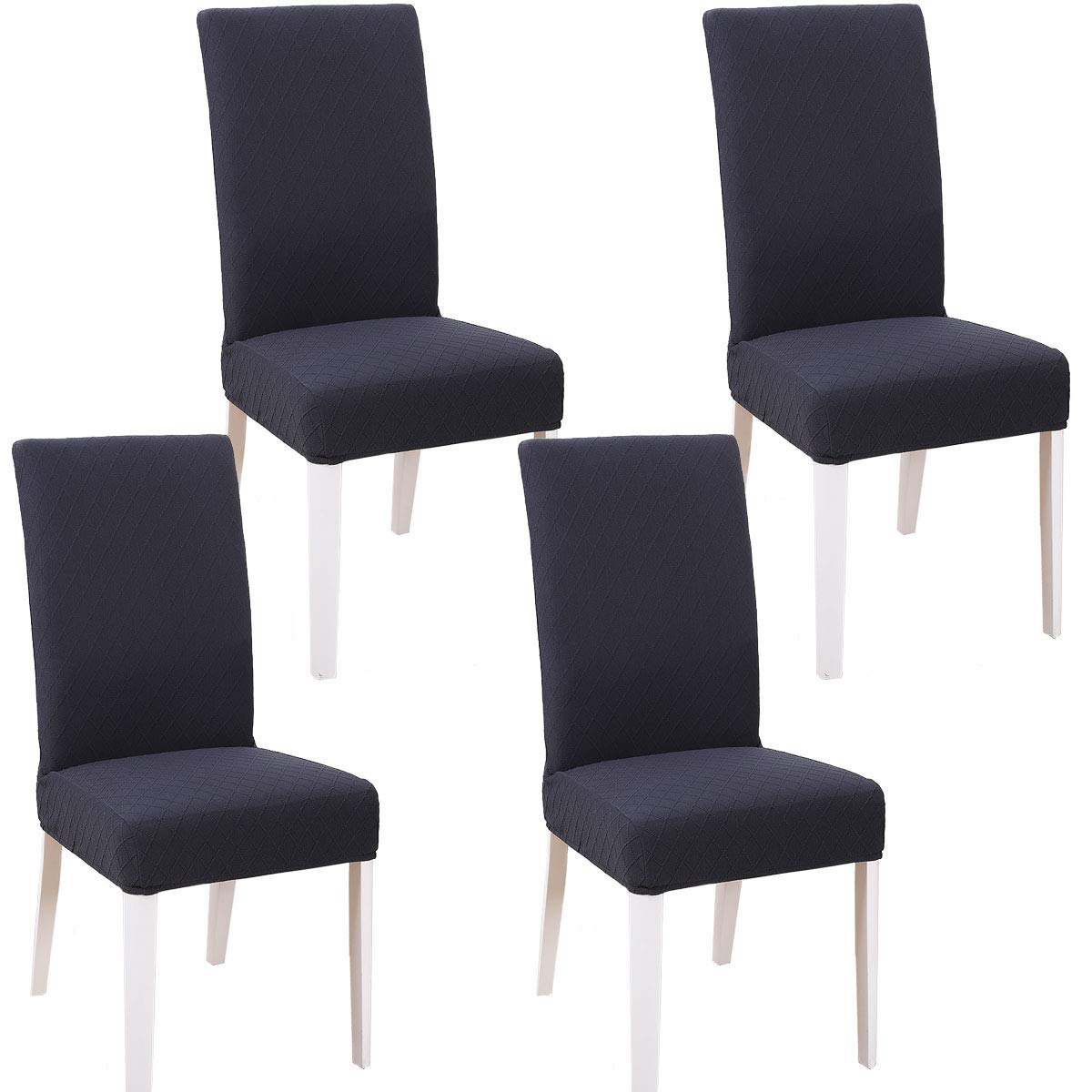 WSNBB Chair Covers for Dining Room，4 Pack Super Fit Stretch Removable Washable Short Dining Chair Protector Cover Seat Slipcover for Hotel,Dining Room,Ceremony,Banquet Wedding Party