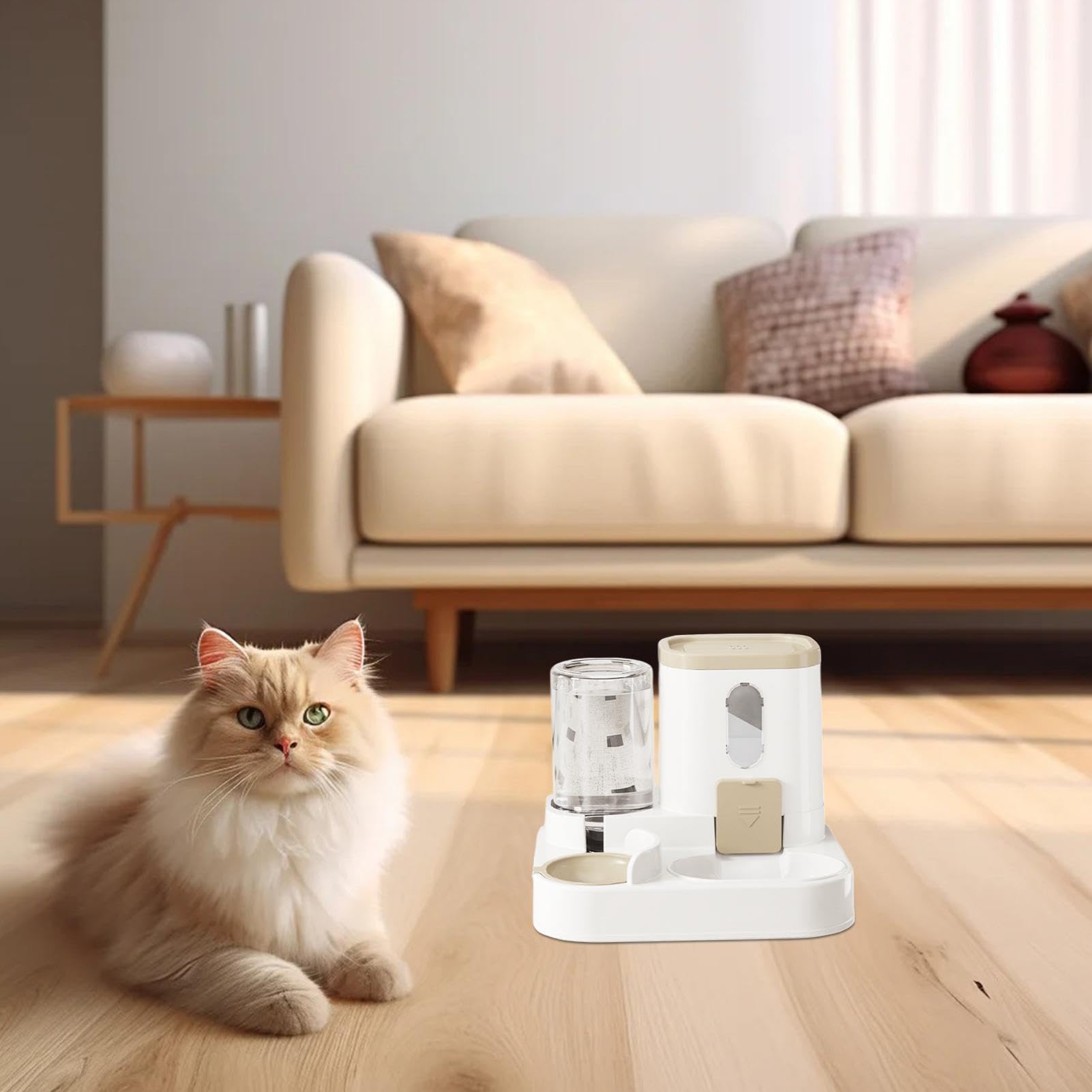 automático para gatos | Dispensador automático de alimentos y cuenco de agua | Alimentador de alimentos y dispensador de agua en juego para gatos, perros y mascotas pequeñas