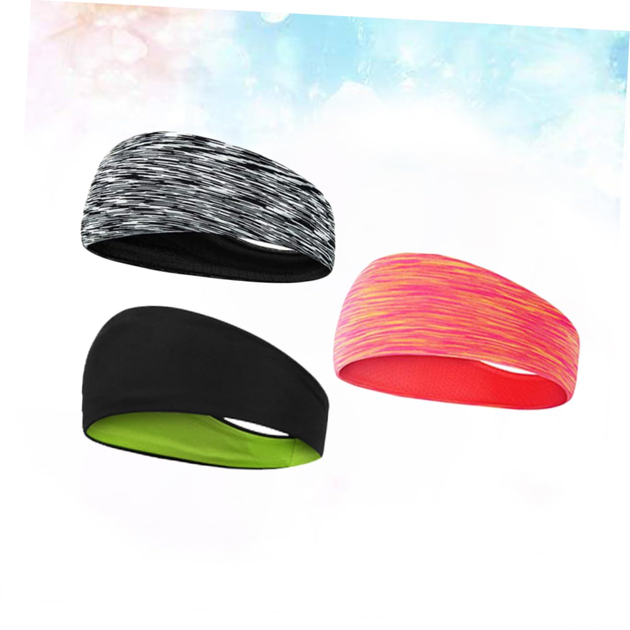 Didiseaon 9piezas Elásticas Absorbentes De Sudor Para y Gimnasio Accesorio y Running Naranja Gris