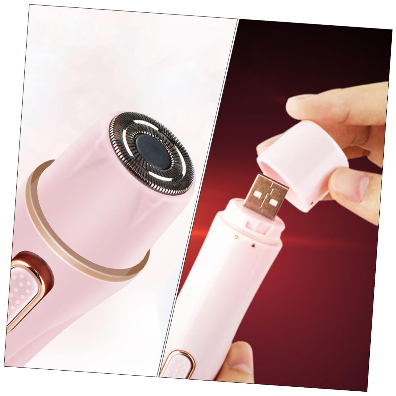 2juegos Afeitadora Eléctrica Multifuncional Para Mujer Recargable Portátil y Cómoda Para Depilación Facial y Corporal Usb Diseño Rosa