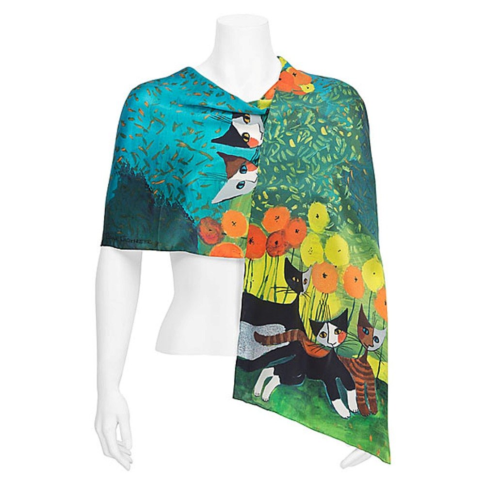 VON LILIENFELD apaszka damska 100% jedwab Rosina Wachtmeister All together motif scarf jedwabna apaszka 172 x 42 cm