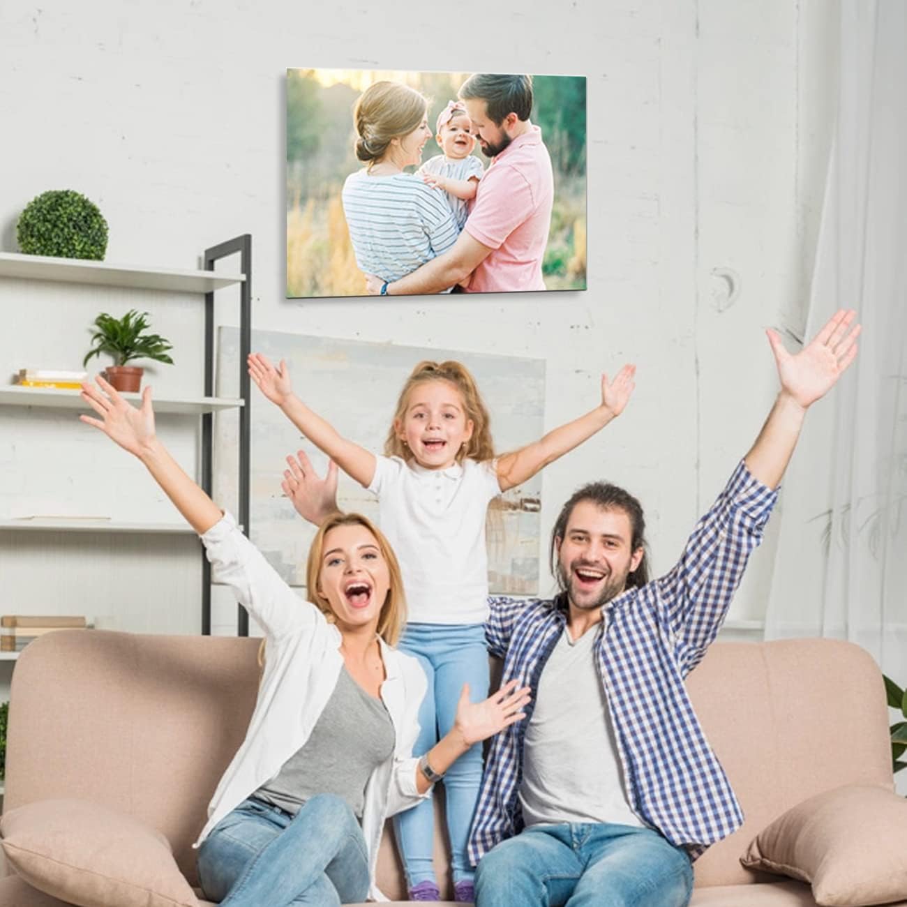 Custom Canvas Wall Art 8"x10" Personalized Print Your Photo on Canvas Customized Picture for Living Bedroom Room Family Portrait Picture Framed (8"x10"(20x25cm)) 8.00" x 10.00"