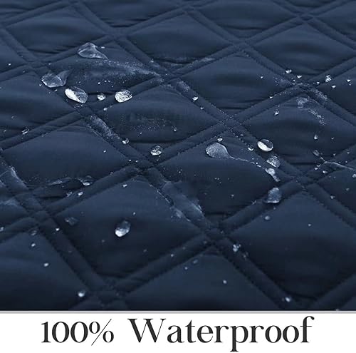 Miniatura 4 de TOMORO Funda reclinable antideslizante de gran tamaño, 100% impermeable, acolchada para silla reclinable, protector de muebles con bolsillos, funda