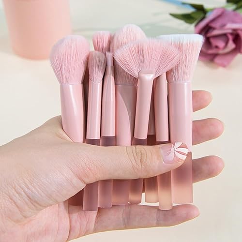 Miniatura 4 de COSHINE Juego de brochas de maquillaje de viaje rosa, portátil, 10 piezas, fácil de tomar, mini función completa, kit de brochas cosméticas con