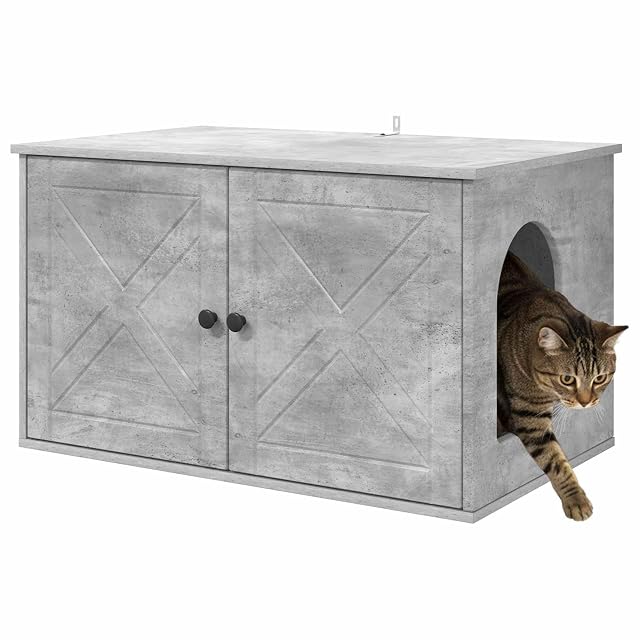 vidaXL Casa para Gatos Concreto 85 x 55 x 50,5 cm Madera de ingeniería