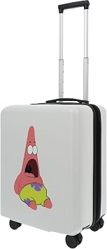 FUL SpongeBob SquarePants 22.5 Inch Carry On Luggage, Patrick Star Hardshell Rolling Suitcase with Spinner Wheels, White