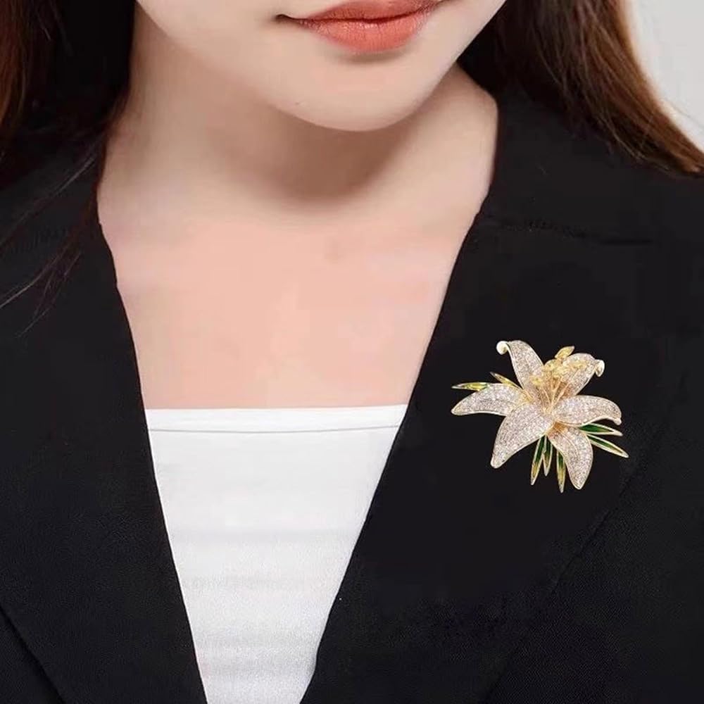 【lily】　ブローチ＊２ Amazon | ユリのブローチピンアクセサリーファッショナブルな