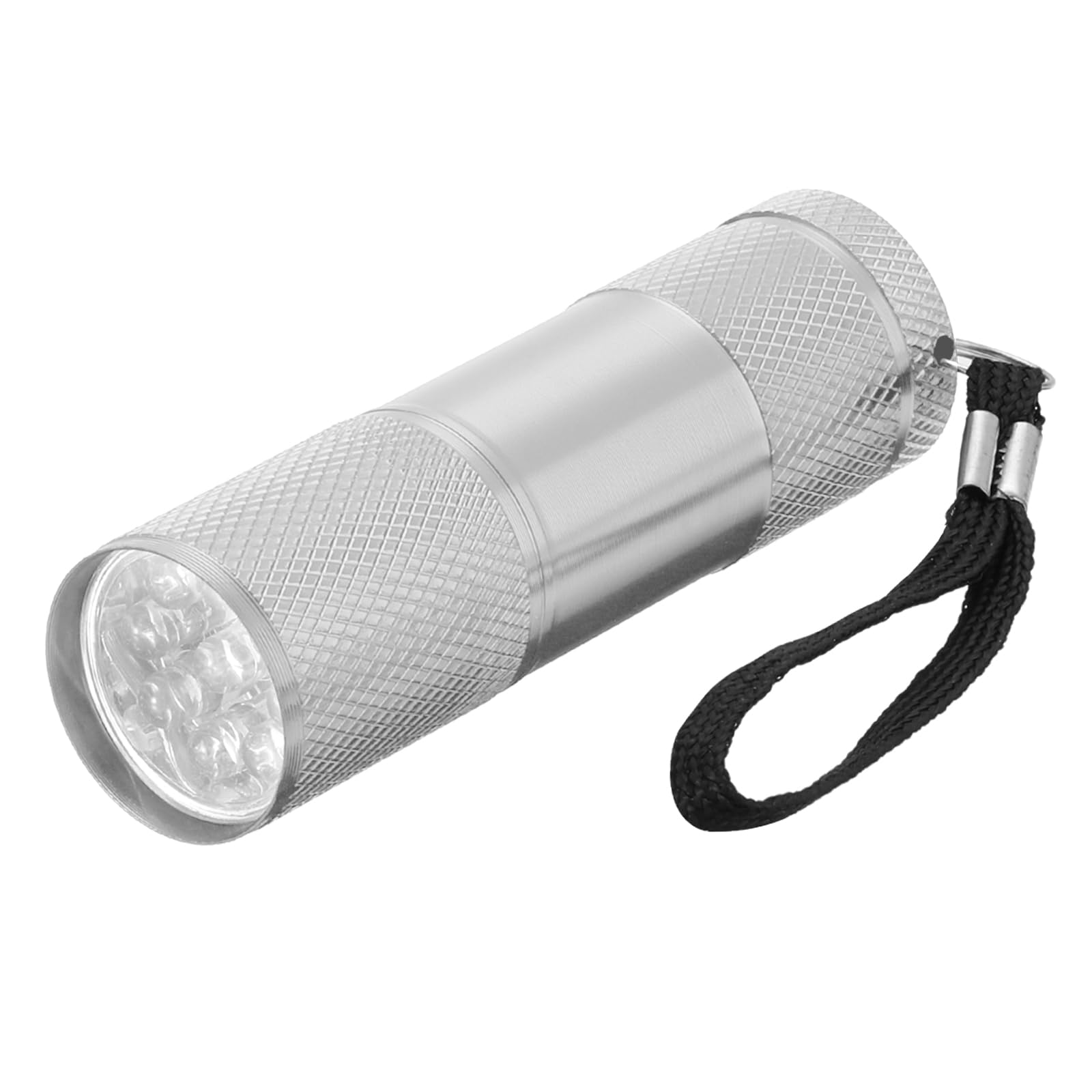 PATIKIL 9 LED Mini Flashlights, Aluminum Pocket Flashlight Torch with Lanyard for Camping Hiking, Outdoor Emergencies, Silver Tone