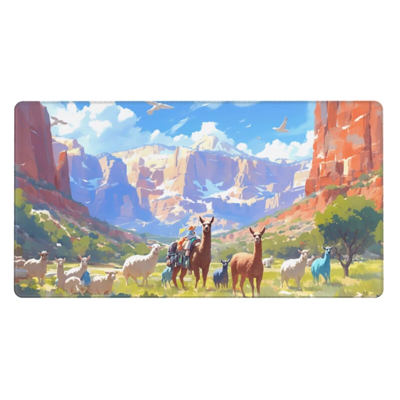 Alfombrilla de Ratón Gaming Grande XXL 1200x600x4mm con Bordes Cosidos, Tela de Micro Tejido, Base Goma Antideslizante y Mouse Pad, para Teclado Jugadores Escritorio, PC, Oficina Montaña Yangqun Y5769