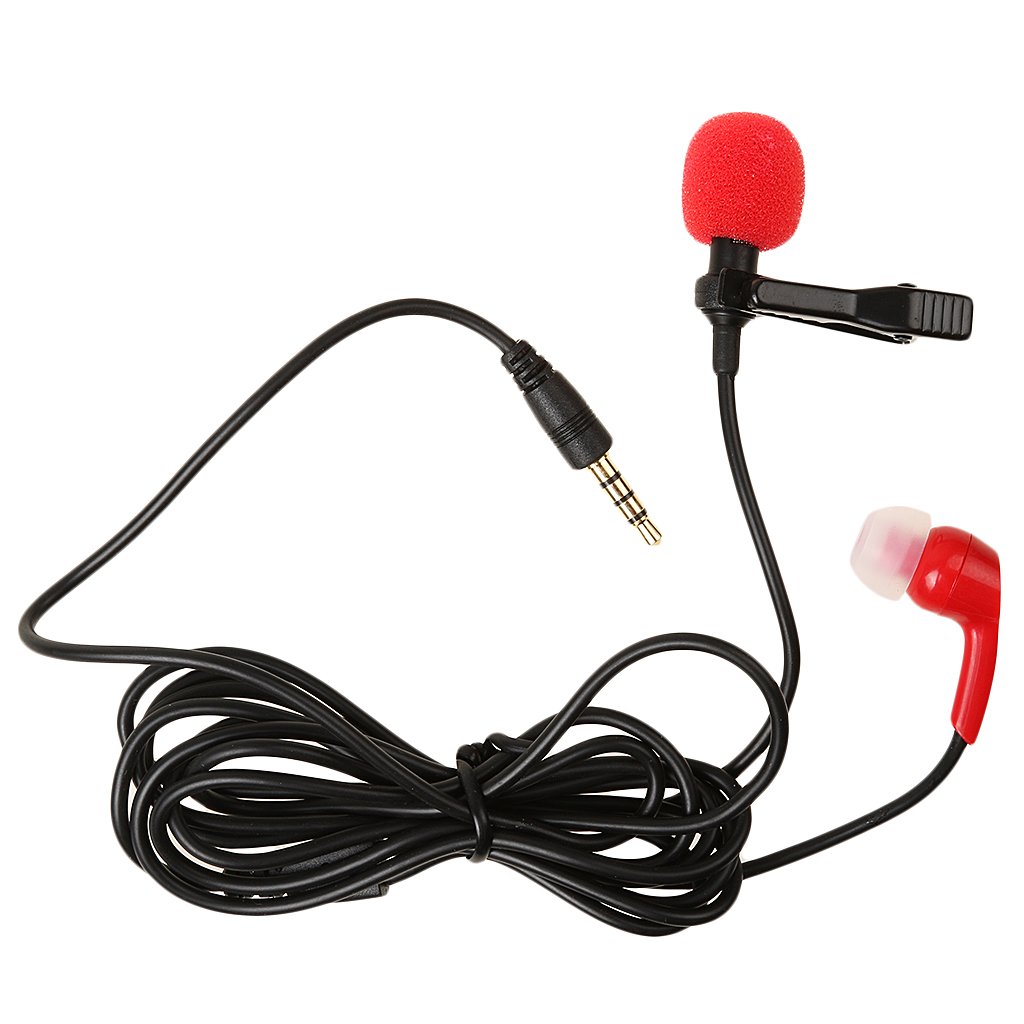enakshi lavalier lapel clip-on microphone for smartphones pc audio recording red| pro audio equipment | microphones & wireless systems||