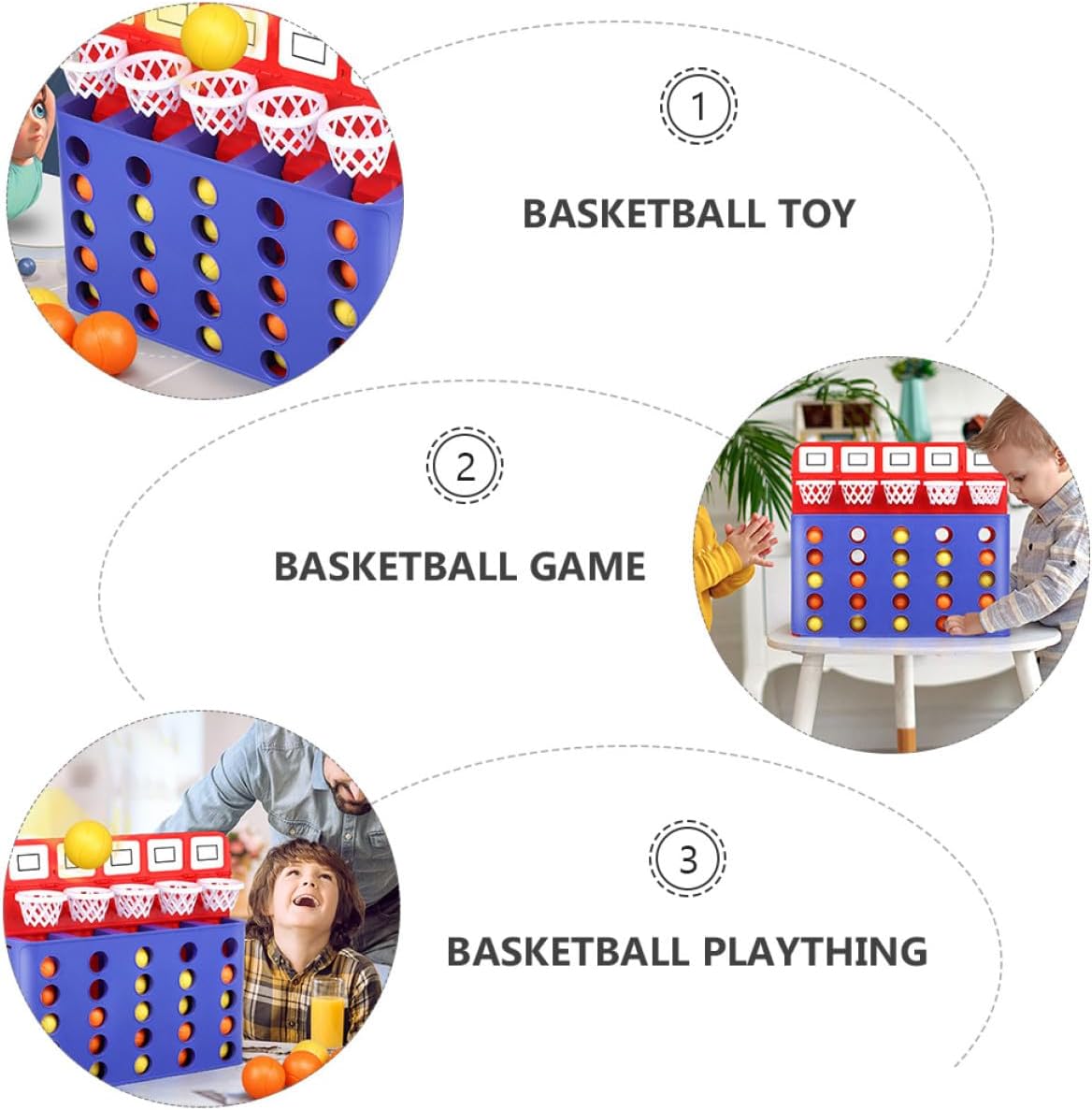 Interactive Basketball Game Set and Parents, Blue Color, Indoor and Outdoor Parent Sports Plaything with Dunking Hoop and Ball, Creative Educational Basketball Playset