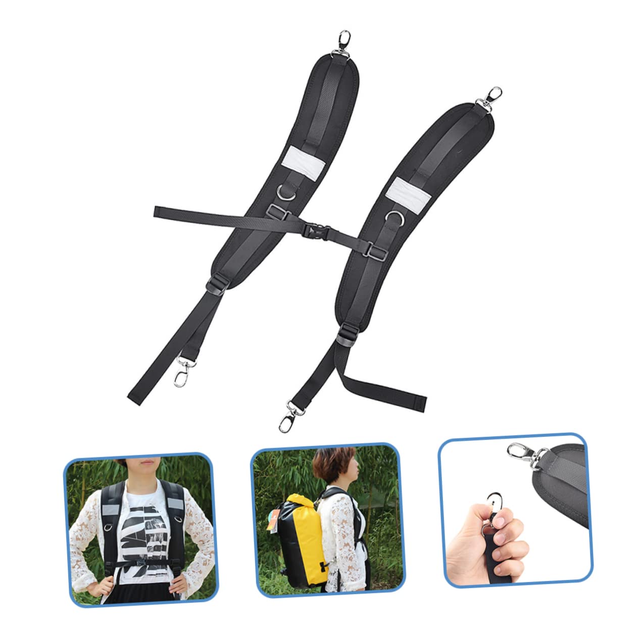 Correas de Hombro Dobles Ajustables para Mochila, Correas de Repuesto Resistentes y Acolchadas de Neopreno, Diseño Cómodo Reducción de Presión para Actividades al Aire Libre