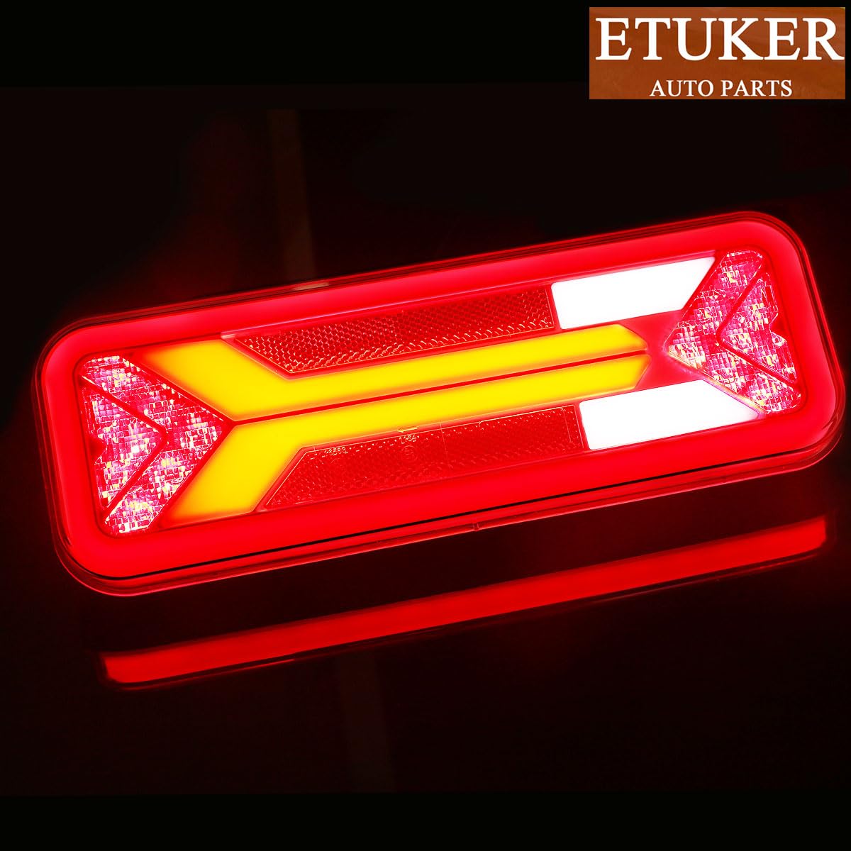 Led Ensemble Feux Arrière de Remorque 12V24V,2 PCS 6Fonctions Etanche Feu Eclairage Remorque Feu Arrière led avec Antibrouillard Recul Homologué E
