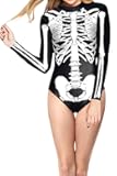Womens Halloween 3D Skeleton Costume Cosplay Print Tights