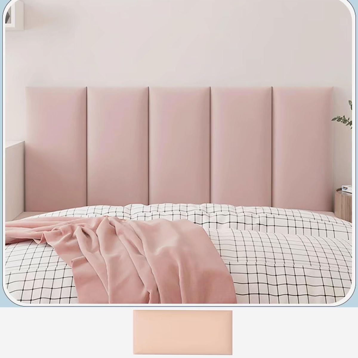 Panneaux muraux rembourrés, panneau de tête de lit flottant rembourré et touffeté, tête de lit – Lit jumeau, complet, grand et très grand lit – Robuste, facile à installer, E, 30 x 60 cm/5 pièces