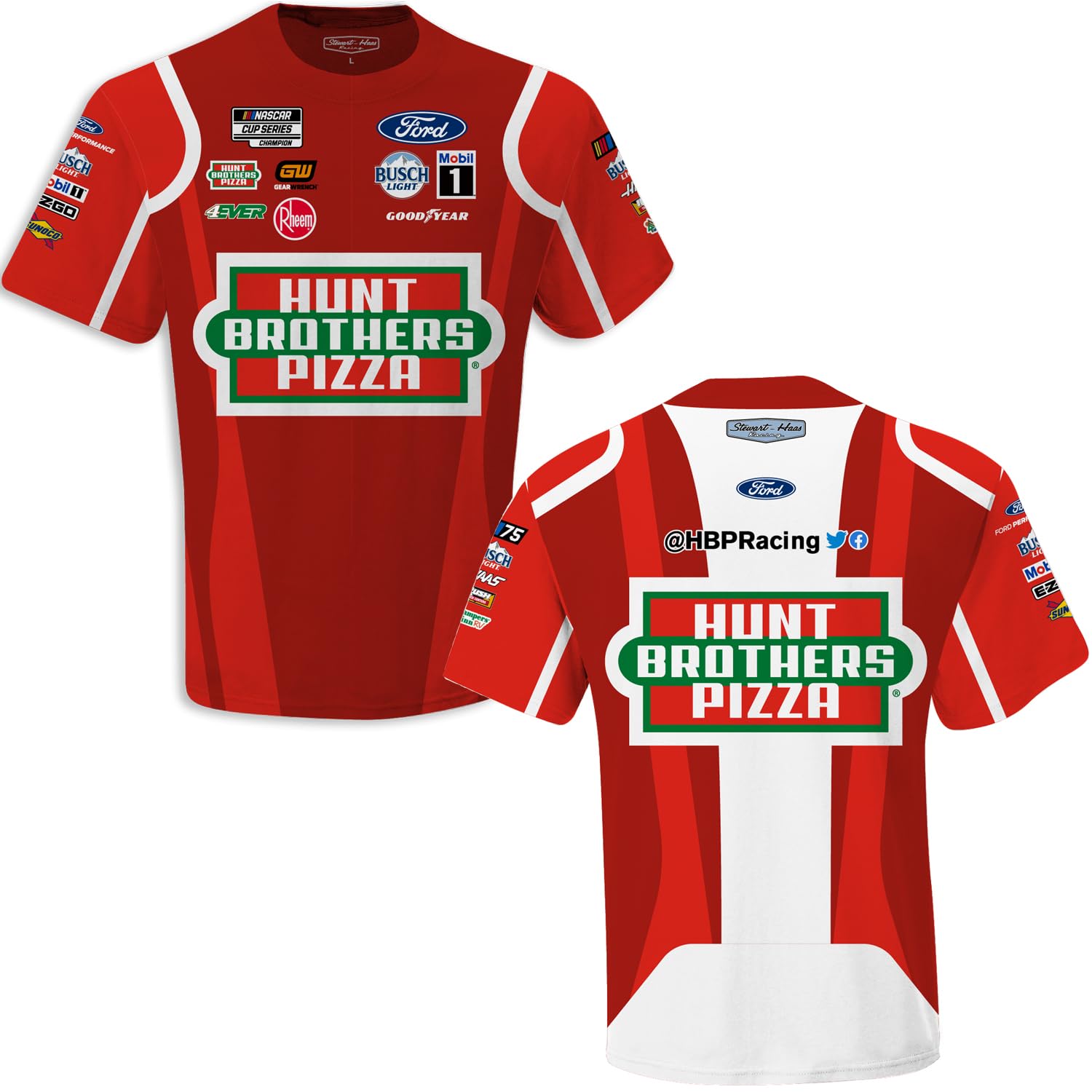 Kevin Harvick #4 NASCAR 2023 Hunt Brothers Pizza Sublimated Pit Uniform Red Shirt