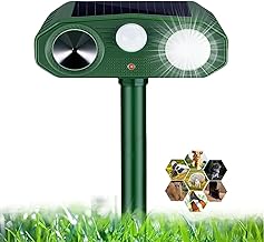 Ultrasonic Cat Repellent, 3 Modes Solar & Solar Cat Repellent and USB Animal Repellent, IP54 Waterproof Outdoor Cat Repellent with Detector and Flash for Cats Dogs Mice Raccoons Garden Animals