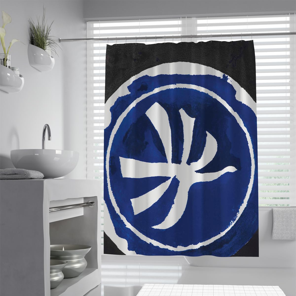 Rideau de douche pour oiseaux style minimaliste avec crochets 150x200cm