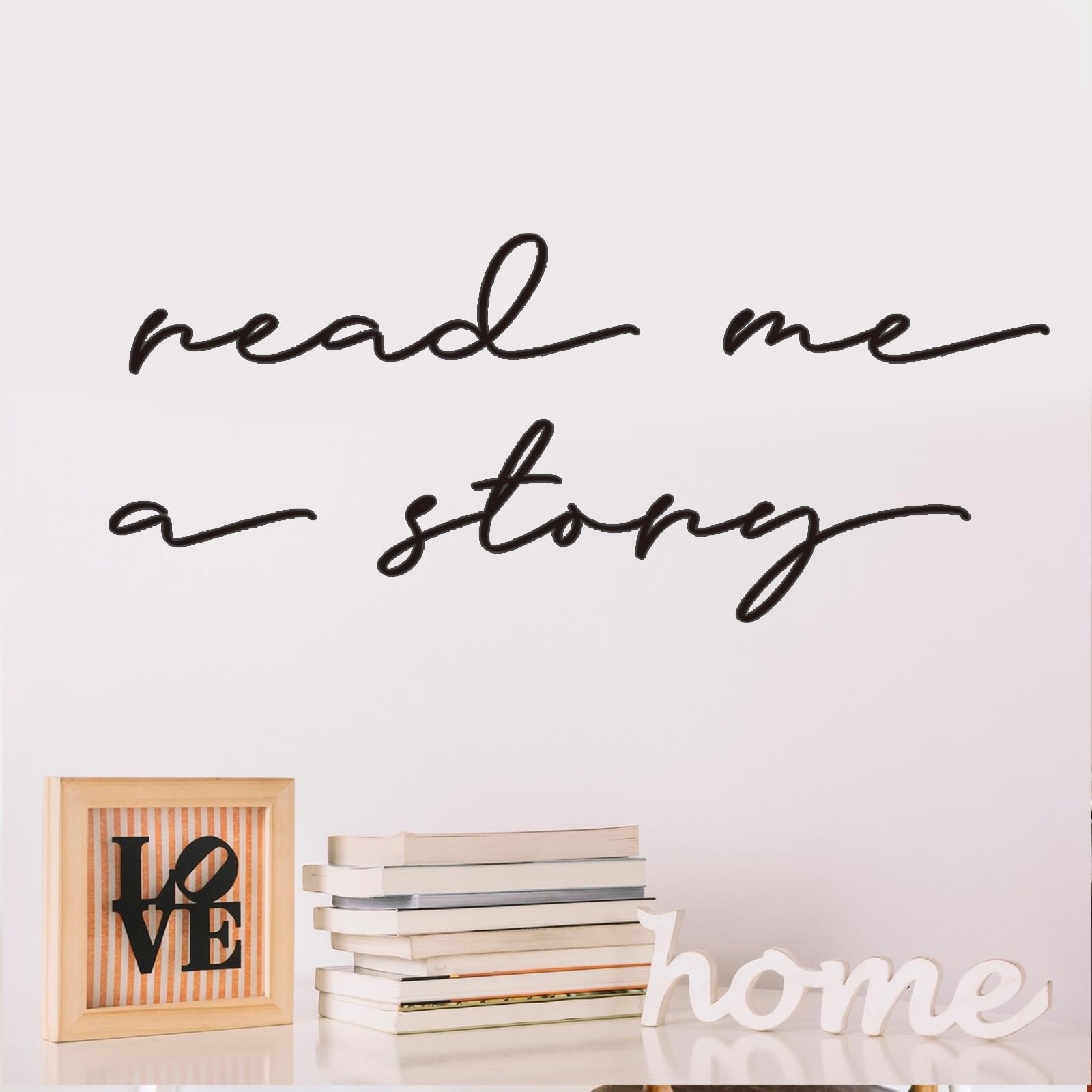 PLIGREAT 2 Sheets Read Me A Story Quotes Wall Decals Black Word Removable Wall Stickers Peel and Stick Wall Decors for Classroom Nursery School Office Library Decor Home Indoor Wall Art Decor - Image 2