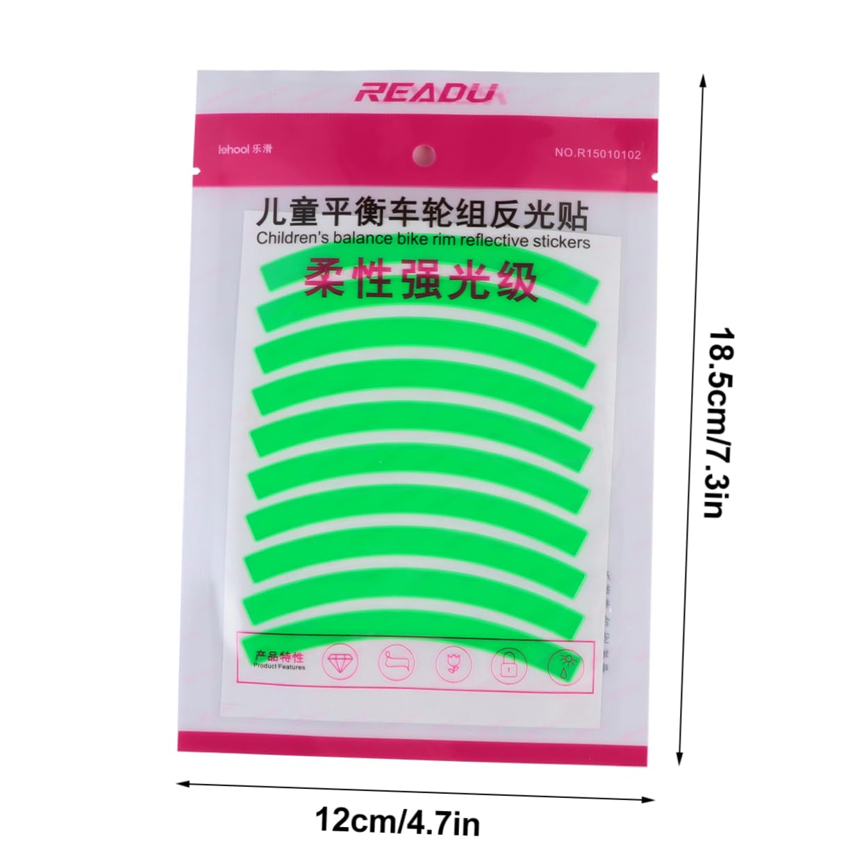 Happyyami 5Pcs Reflective Tape Stickers High Visibility Warning Strips for Bikes Durable Bendable Design Scratch Resistant Safety Reflectors Fluorescent Colors