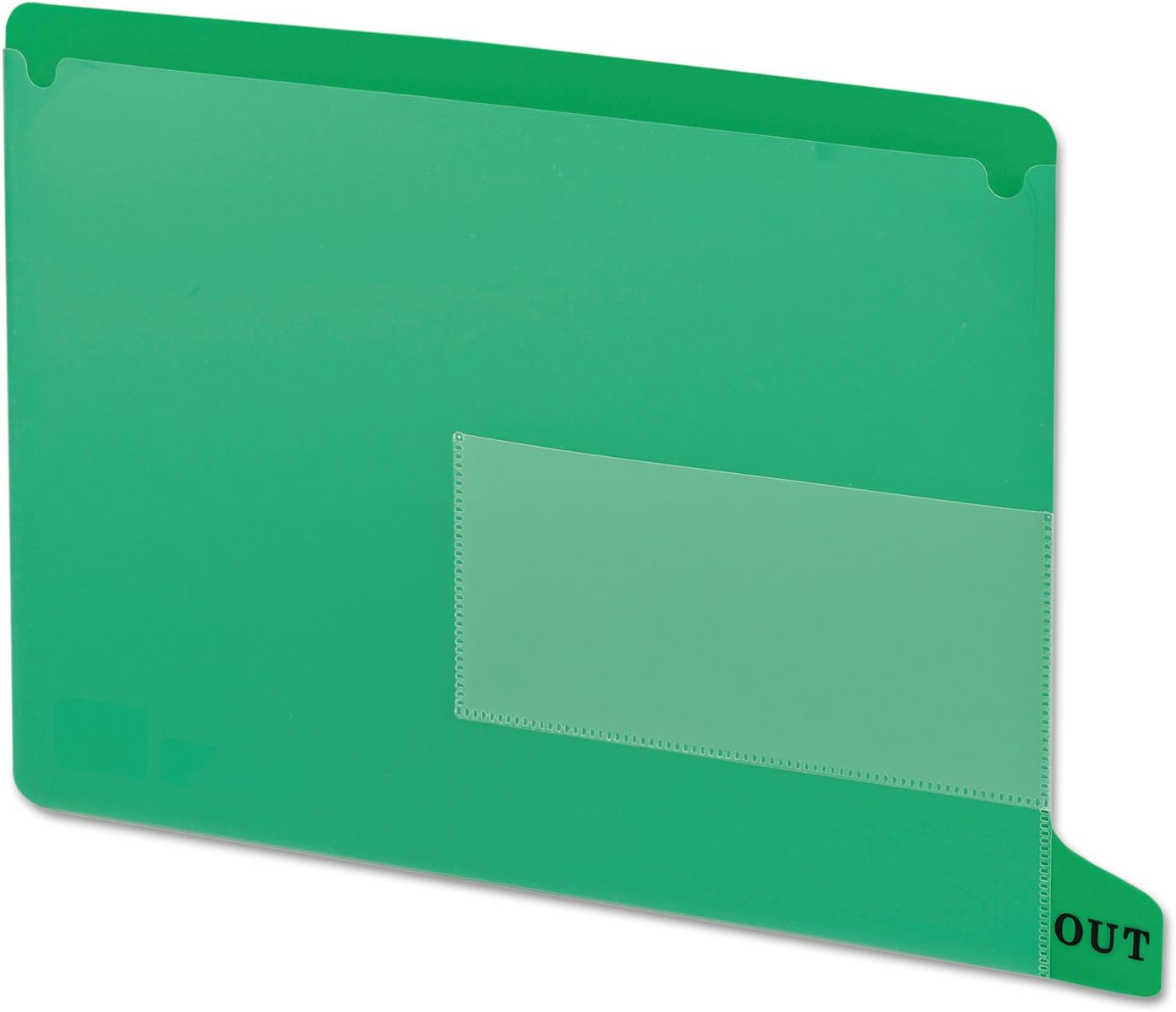 Smead 61952 Colored Poly Out Guides with Pockets Poly Letter Green 25/Box