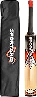 SPORTAXIS Kashmir Willow Wooden Cricket Bat with Foam Padded Bag - Lightweight, Durable for Practice, Beach, Backyard & Club Play