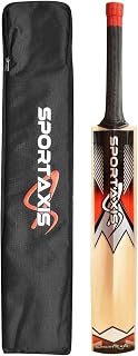 SPORTAXIS Kashmir Willow Wooden Cricket Bat with Foam Padded Bag - Lightweight, Durable for Practice, Beach, Backyard & Club Play
