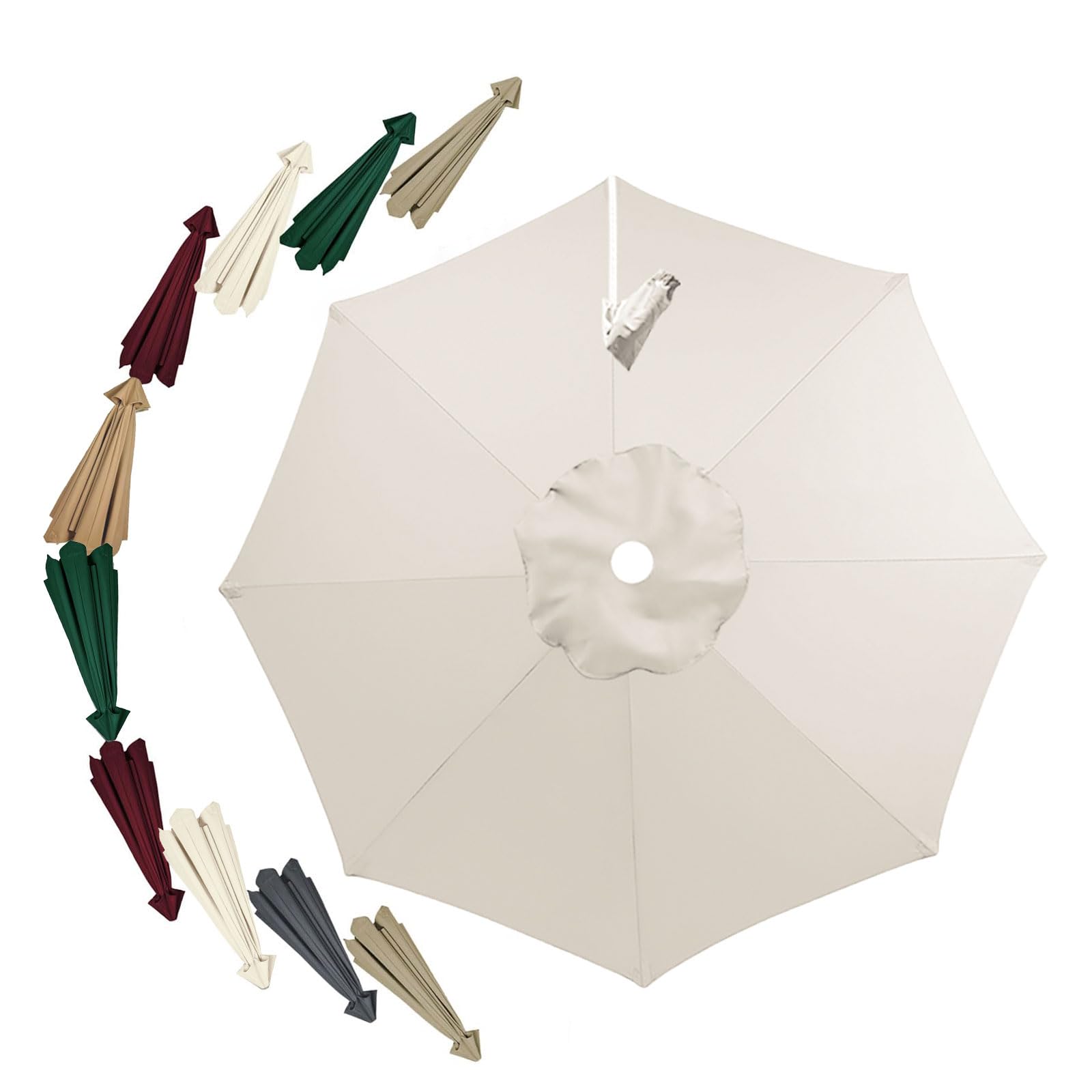 Kdqrmvv Milkywhite 3.5M Cantilever Parasol Replacement Canopy 8Ribs Round