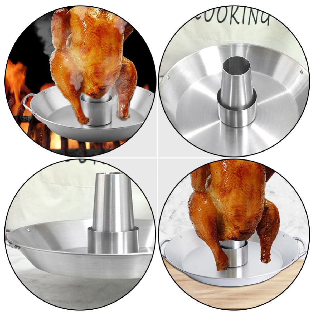 ABOOFAN Soporte Diseño de Asa de Pollo para Acero Inoxidable Parrilla Multiusos Asar para Barbacoa y Horno, Adecuado para Costillar
