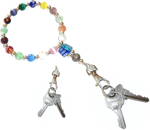 Hidden Hollow Beads Cordón para muñeca, pulsera de cuentas para mujer, pulsera, joyería, llaves, teléfono, insignia de identificación, ligero, fuerte