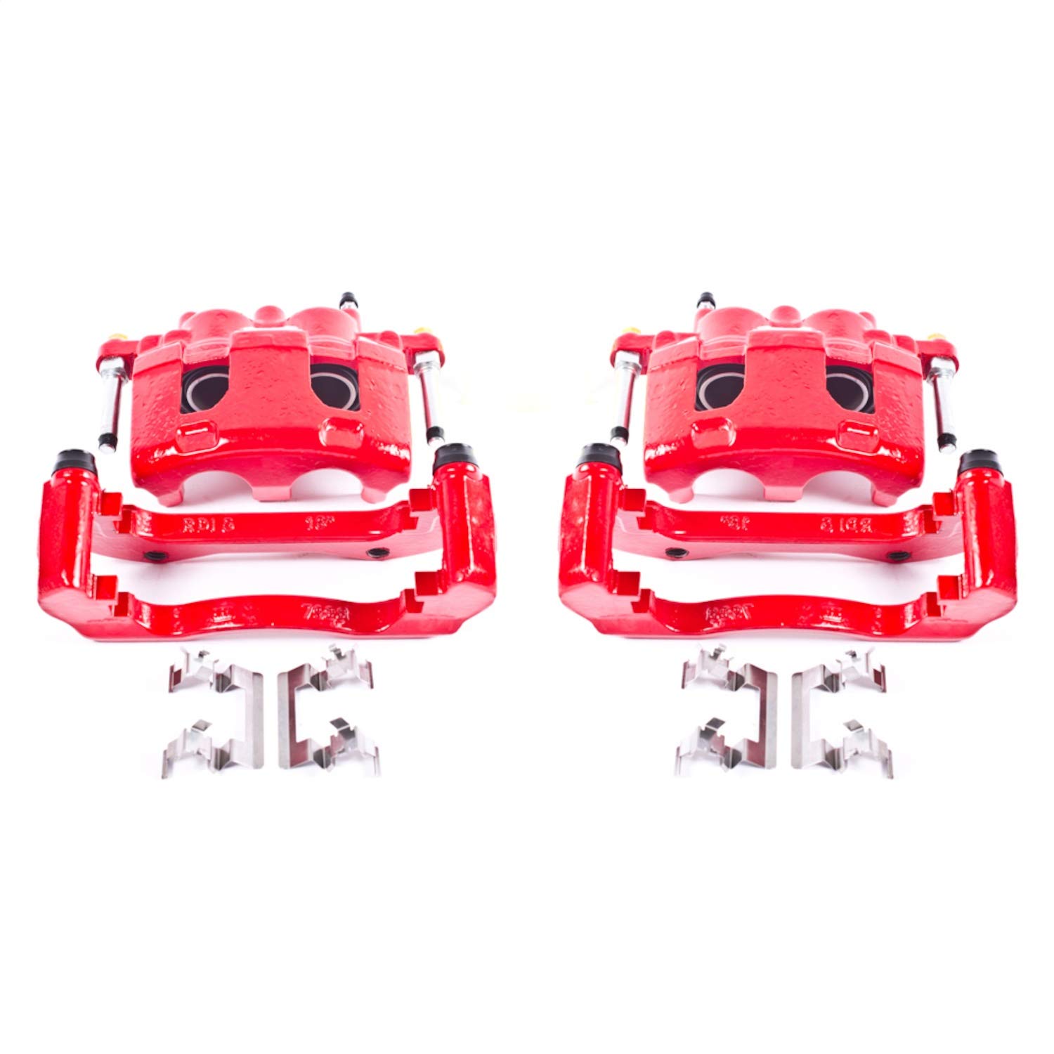 PowerStop Front Red Powder Coated Brake Caliper Pair for Buick Lucerne 2006-11 |Chevrolet Impala 2006-13 |Impala Limited 2014-16 |Monte Carlo 2006-07 - High-Temp Brake Caliper Upgrade, S4988