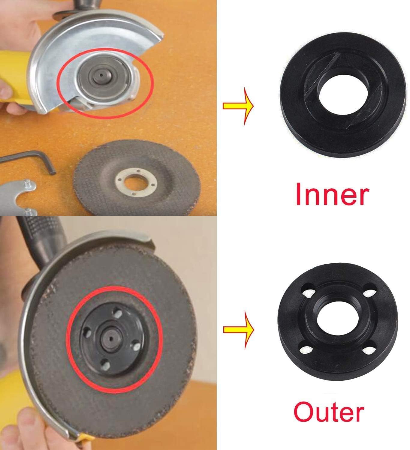 KATSU 1 Paire Meuleuse D'Angle Métal Bride Extérieure Intérieure Écrous