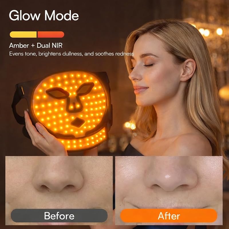 Tiyeaud Red Light Therapy Face and Neck Mask - FDA 510 (k) Cleared (K253054) LED Facial Mask for Beauty and Skin Glow | 3 Light Modes, Soft Silicone Rechargeable image 6