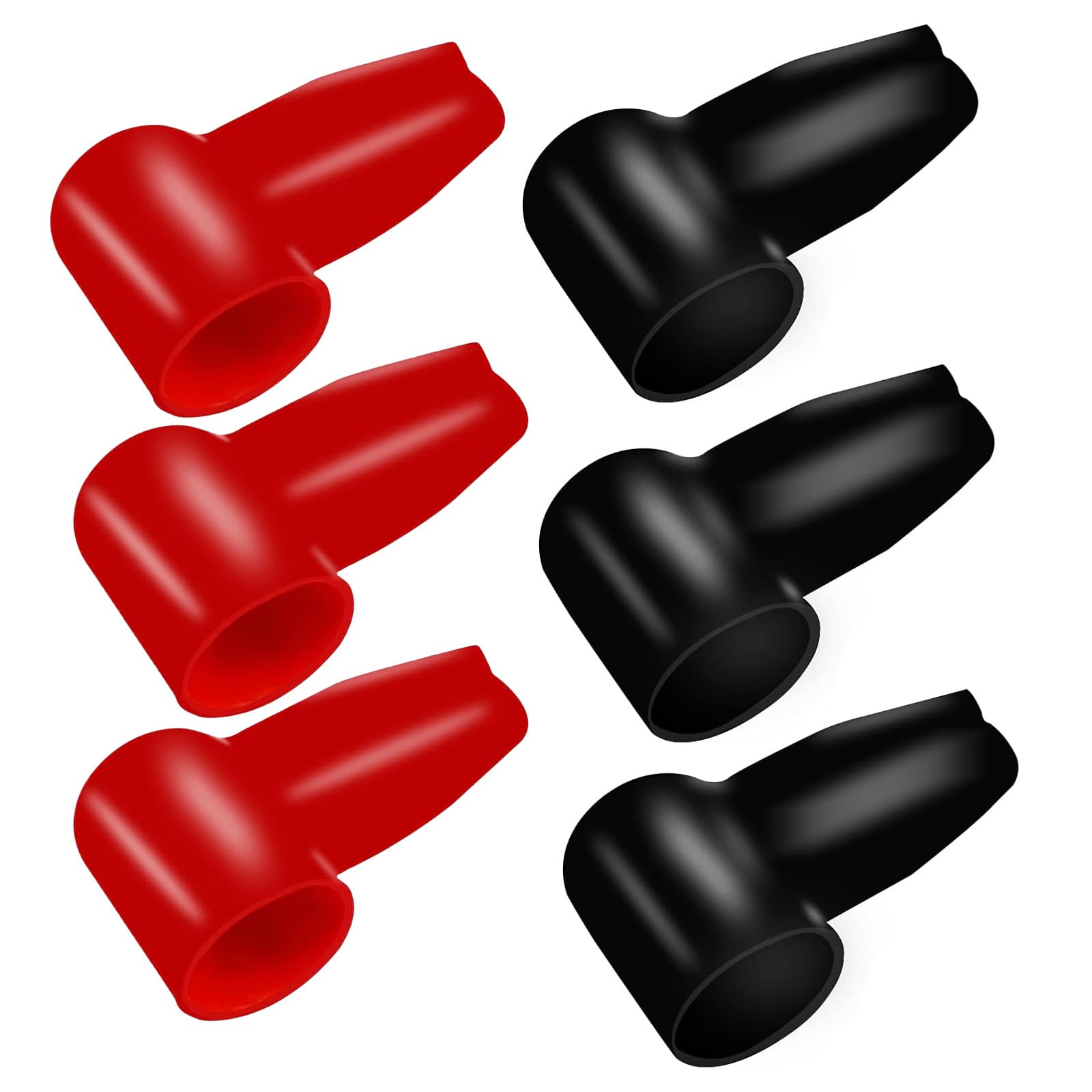 LUOIUI Battery Terminal Insulating Protector Cover, 6 PCS Positive and Negative Cable Terminal Insulator Caps for Car Boat Motorcycle, Black/Red (6)