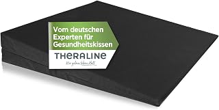 Theraline Seat Wedge Cushion Orthopaedic for Office Chair made of High-quality Foam,Ergonomic Seat Wedge Cushion Chair with Removable Cover,Black,100% Cotton, Washable at 140 C