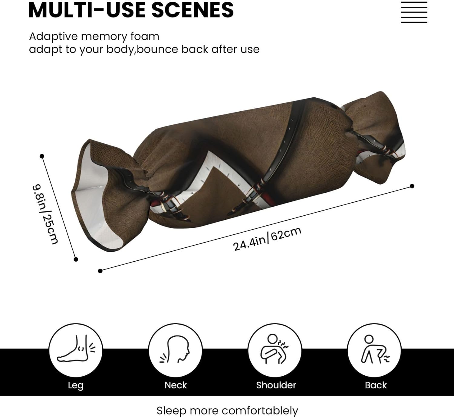 Japanese Samurai Sword Print Candy Cylindrical Pillow Round Bolster Pillows Versatile Use Decor Bedroom Travel