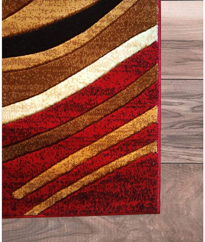 Image of Soft Premium Red Carpet 5x7 ft - Washable, Anti-Skid, Fade-Resistant Acrylic Rug for Living Room, Hall, Bedroom, Modern Decor