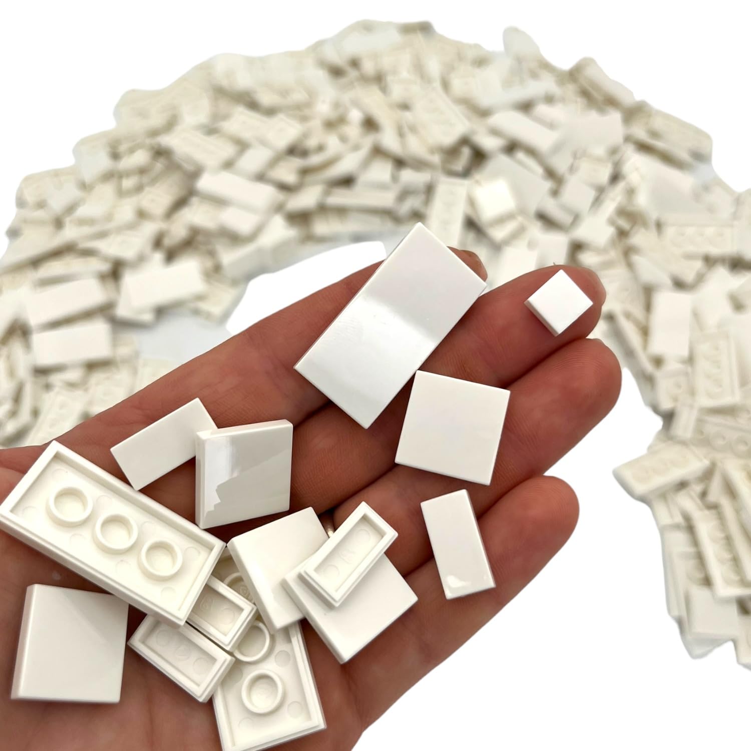 Piastrelle (1 x 1,1 x 2,2 x 2,2 x 4) bianco puro 713/sacchetto 1000 pezzi.