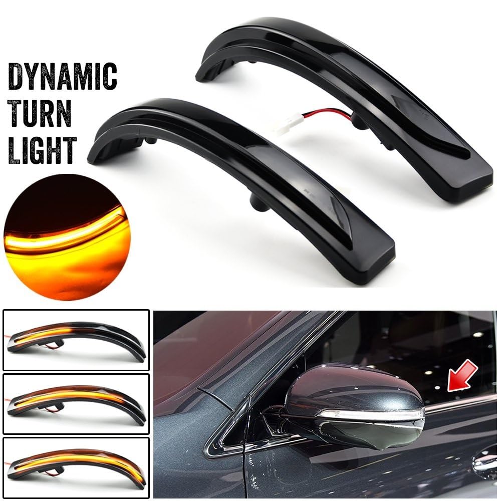 SYLTER Intermitentes AutomóViles Indicador Intermitente Dinámico LED Secuencial Señal Luz Giro Espejo para Kia para Sorento 2016-2020 Accesorios Coche Intermitente Espejo Lateral