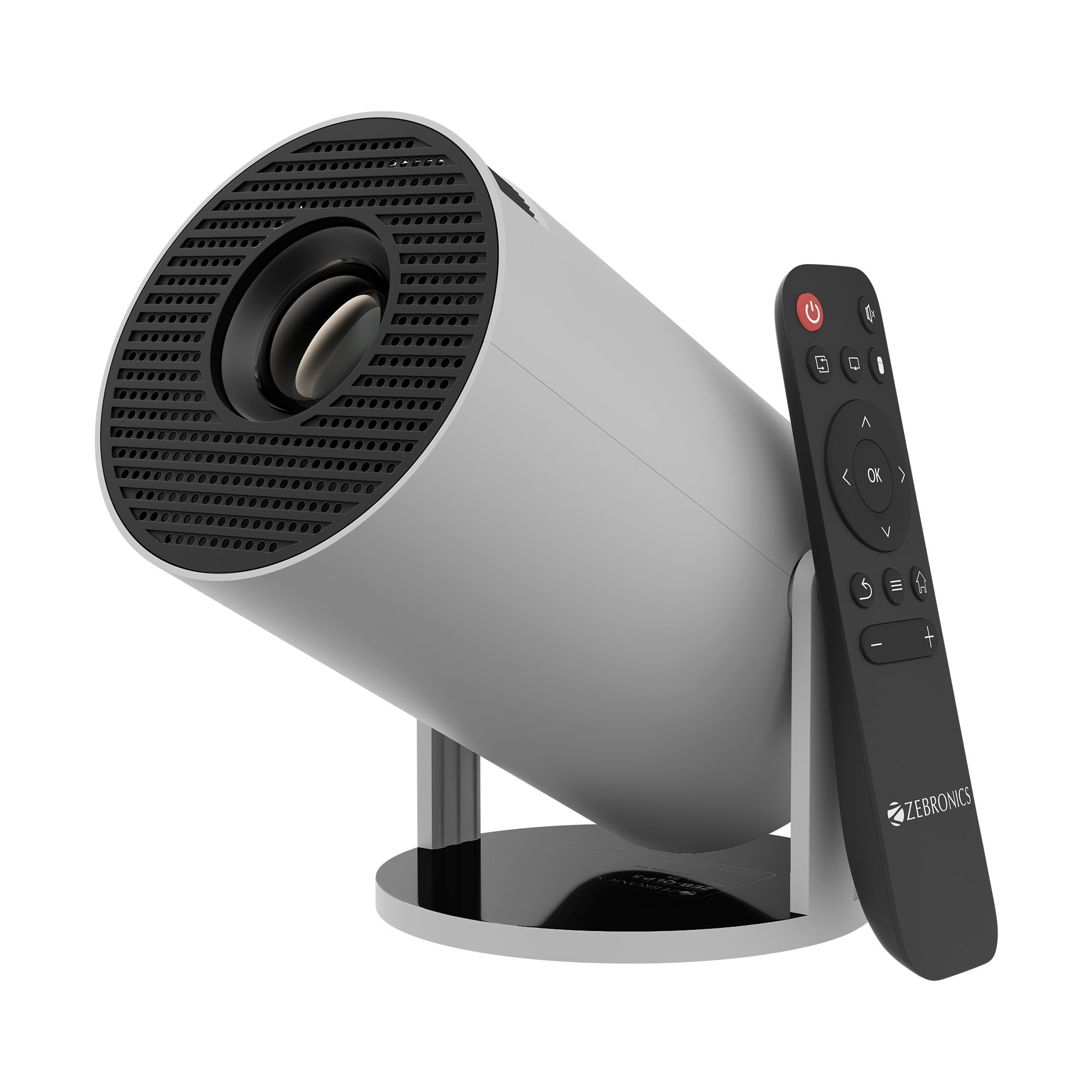 Zebronics PixaPlay® 73 Android Smart Projector, 720p Native, Support 4K, OTT Apps (Netflix, PrimeVideo, Hotstar), 200° Rotatable, 3300 Lumens, Auto Keystone, Miracast, 3W Speaker, 130" Screen, WiFi|BT