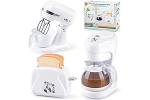 Kids Kitchen Appliances Pretend Play Toy Set for Realistic Cooking Play